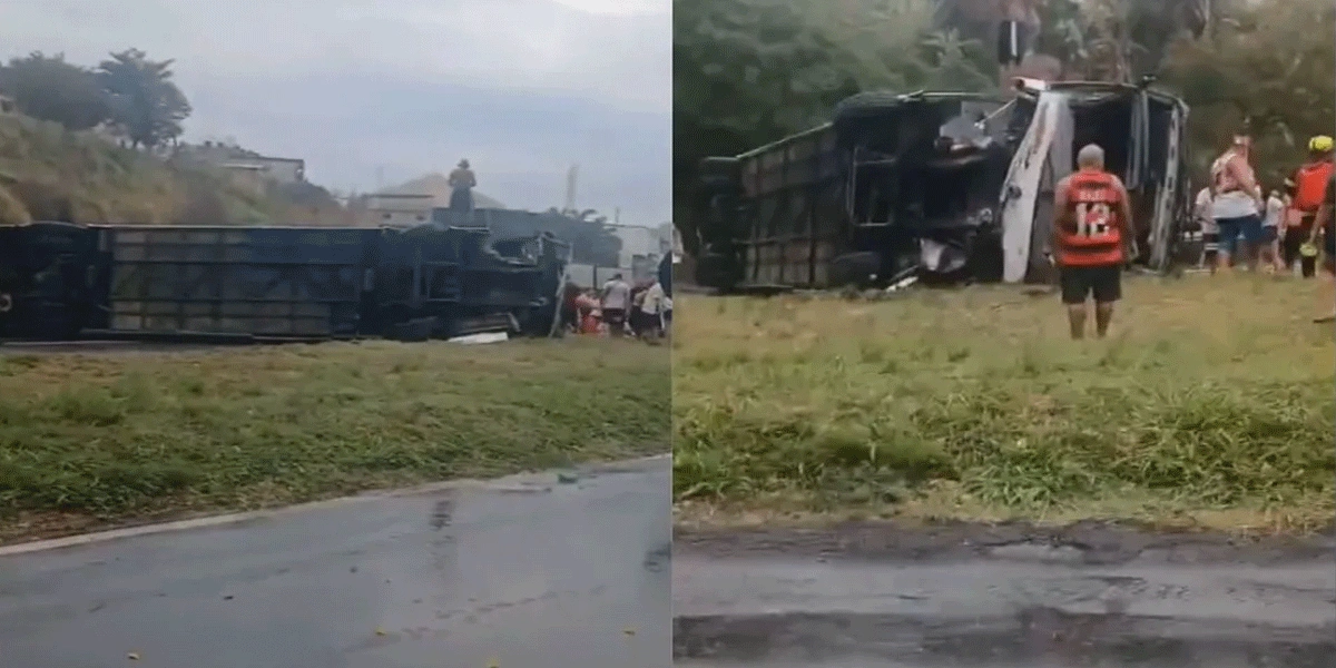 46-Suporter-Flamengo-Terluka-Setelah-Bus-Terbalik-Menuju-Buenos-Aires